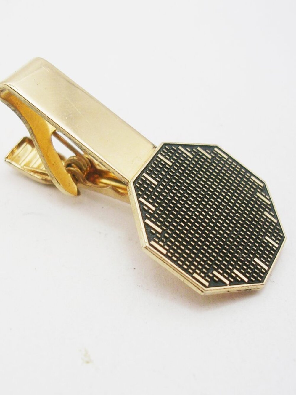 Vintage Tie Clip gold tone classic Men Suit Accessory Formal Wear